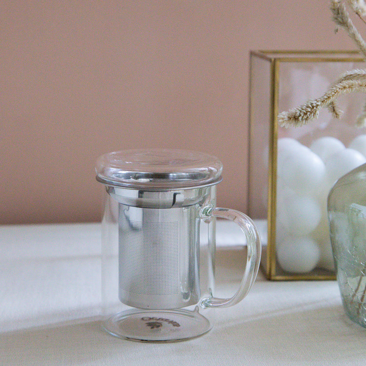 OCTAVIUS GREEN TEA MUG WITH STEEL INFUSER 350 ML