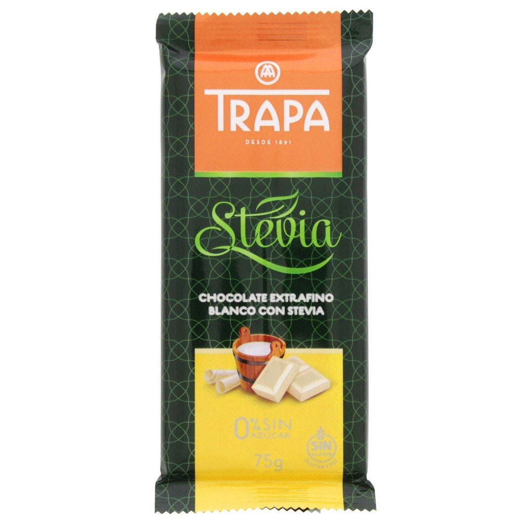 TRAPA STEVIA BAR WHITE CHOCOLATE - WHITE 75G