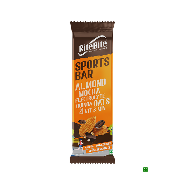 RITE BITE SPORTS BAR ALMOND MOCHA QUINAO OATS 40G