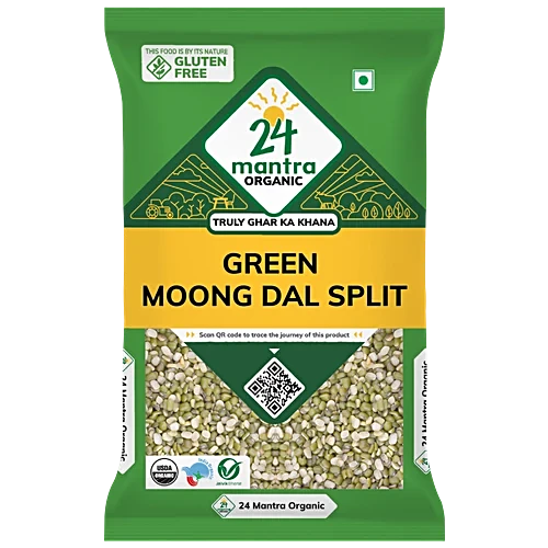 24 MANTRA ORGANIC GREEN MOONG DAL SPLIT, 500G