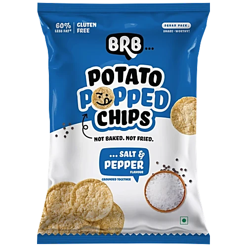 BRB POPPED POTATO CHIPS SALT PEPPER FLAVOUR