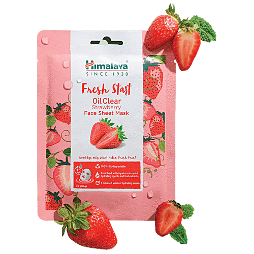 HIMALAYA FRESH START OIL CLR STRWABERRY FACE SHEET MASK 1N