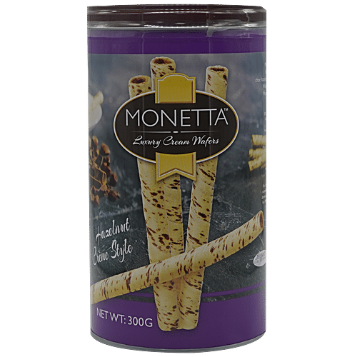 MONETTA CREAMY WAFER HAZELNUT CREME STYLE FLAVOUR 300 GM