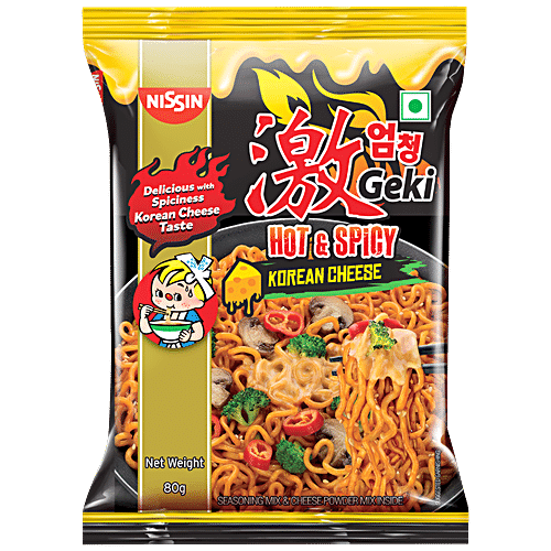 NISSIN GEKI HOT N SPICY KOREAN CHEESE NOODLES 80 GM