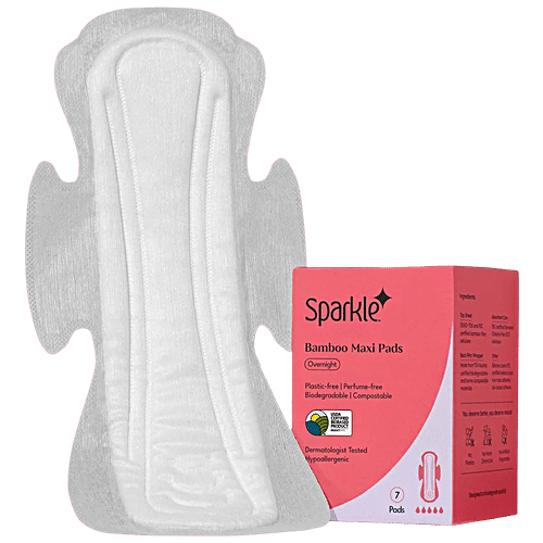 SPARKLE BAMBOO MAXI PADS OVERNIGHT 7N