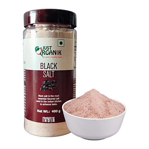 JUST ORGANIC BLCK SALT 400GM