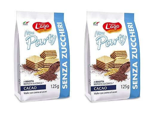 LAGO MINI PARTY WAFFERS COCOA SUGAR FREE 125G