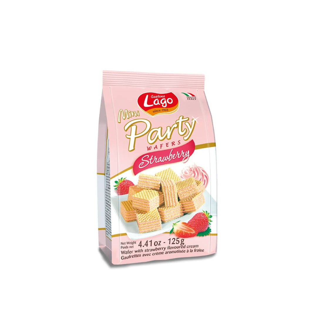 LAGO MINI PARTY WAFFERS STRAWBERRY 125G
