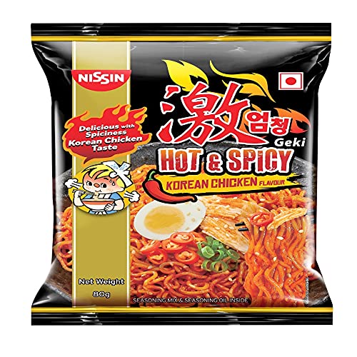 NISSIN HOT N SPICY KOREAN CHICKEN NOODLES 80 GM