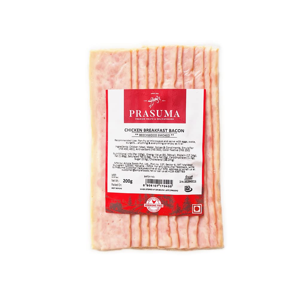 PRASUMA CHICKEN BREAKFAST BACON BEECHWOOD SMOKED 200G
