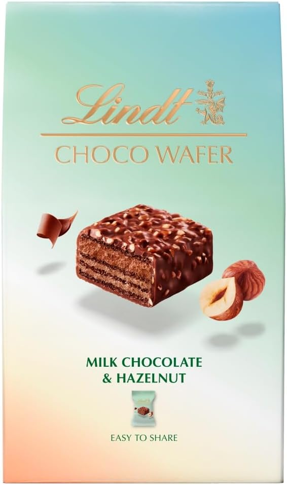 LINDT CHOCO WAFER MILK CHOCOLATE AND HAZLENUT