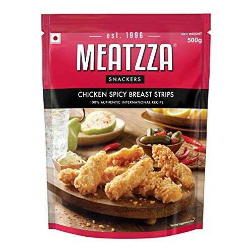 MEATZZA CHICKEN SPICY BREAST STRIPS 500 GM