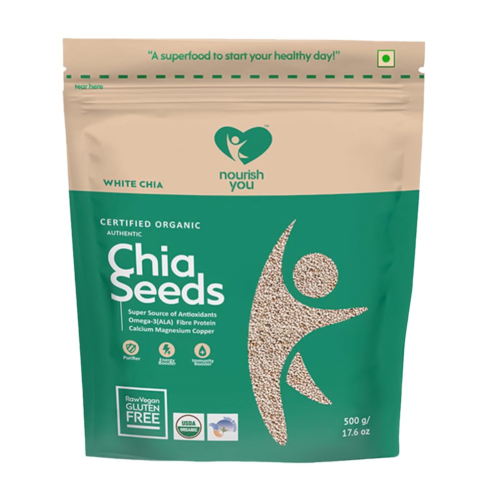 NOURISH YOU WHITE CHIA SEEDS 500 GM