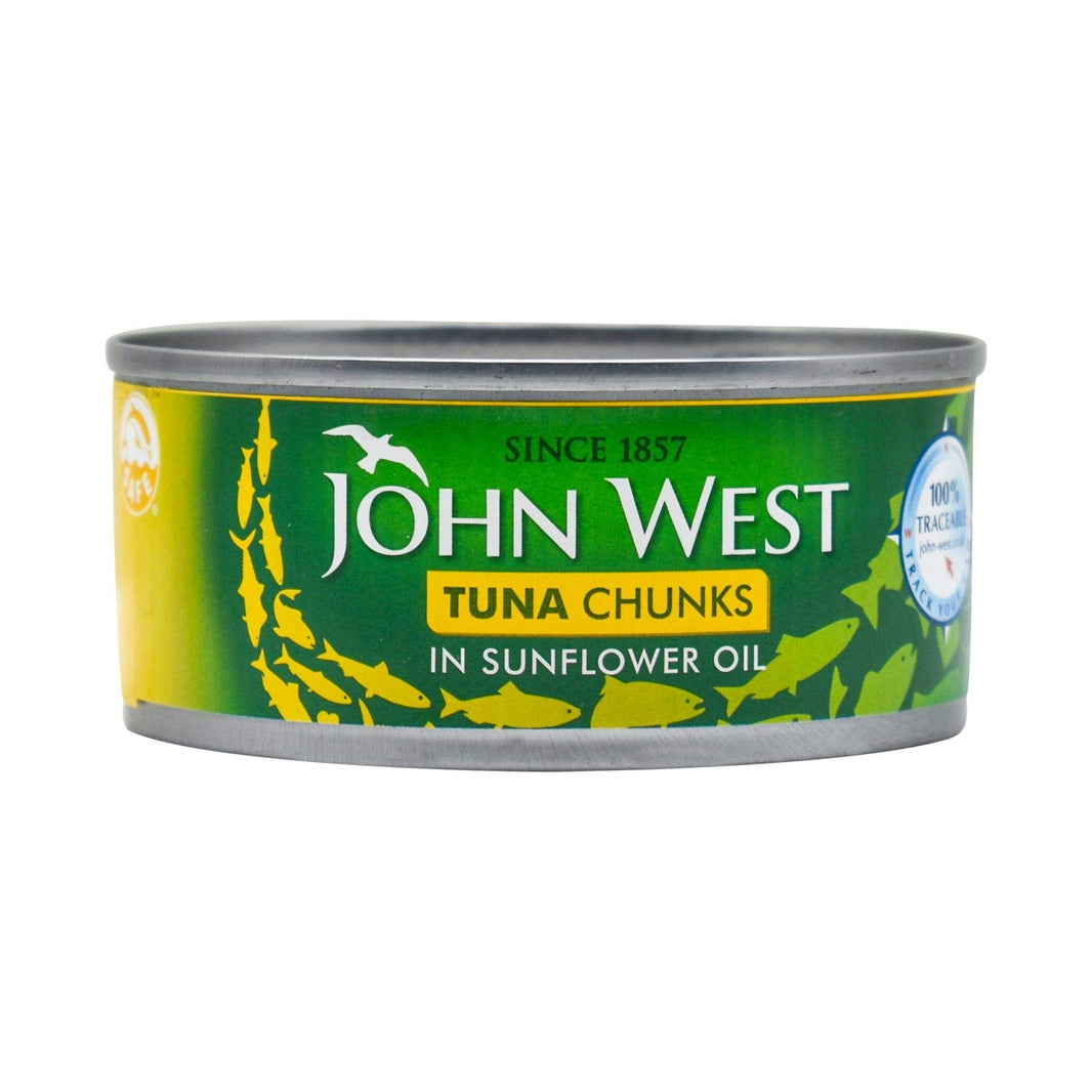 JOHN WEST TUNA CHUNKS IN SUNFLOWER OIL 145 GM