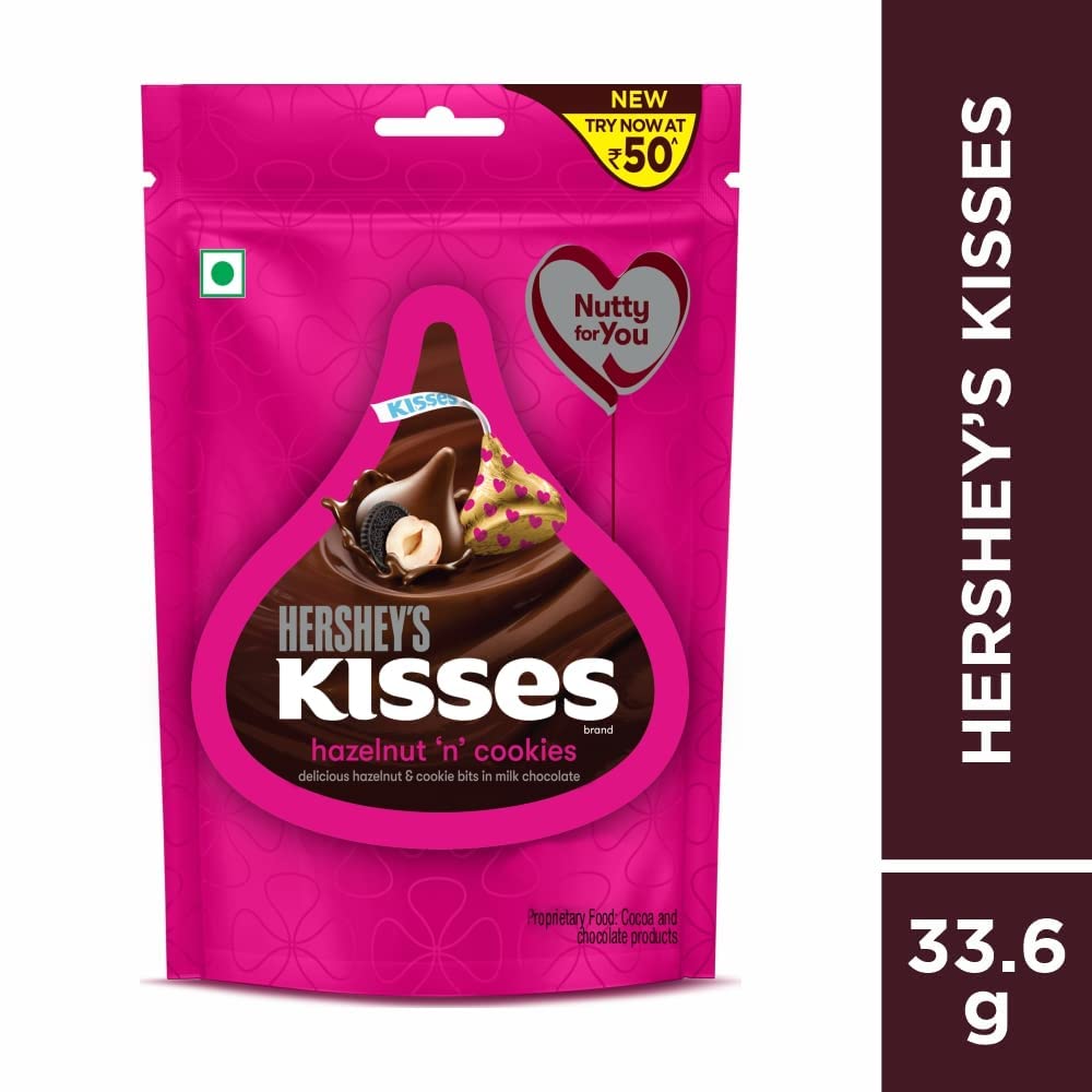 HERSHEYS KISSES HAZELNUT N COOKIES 33.6 GM