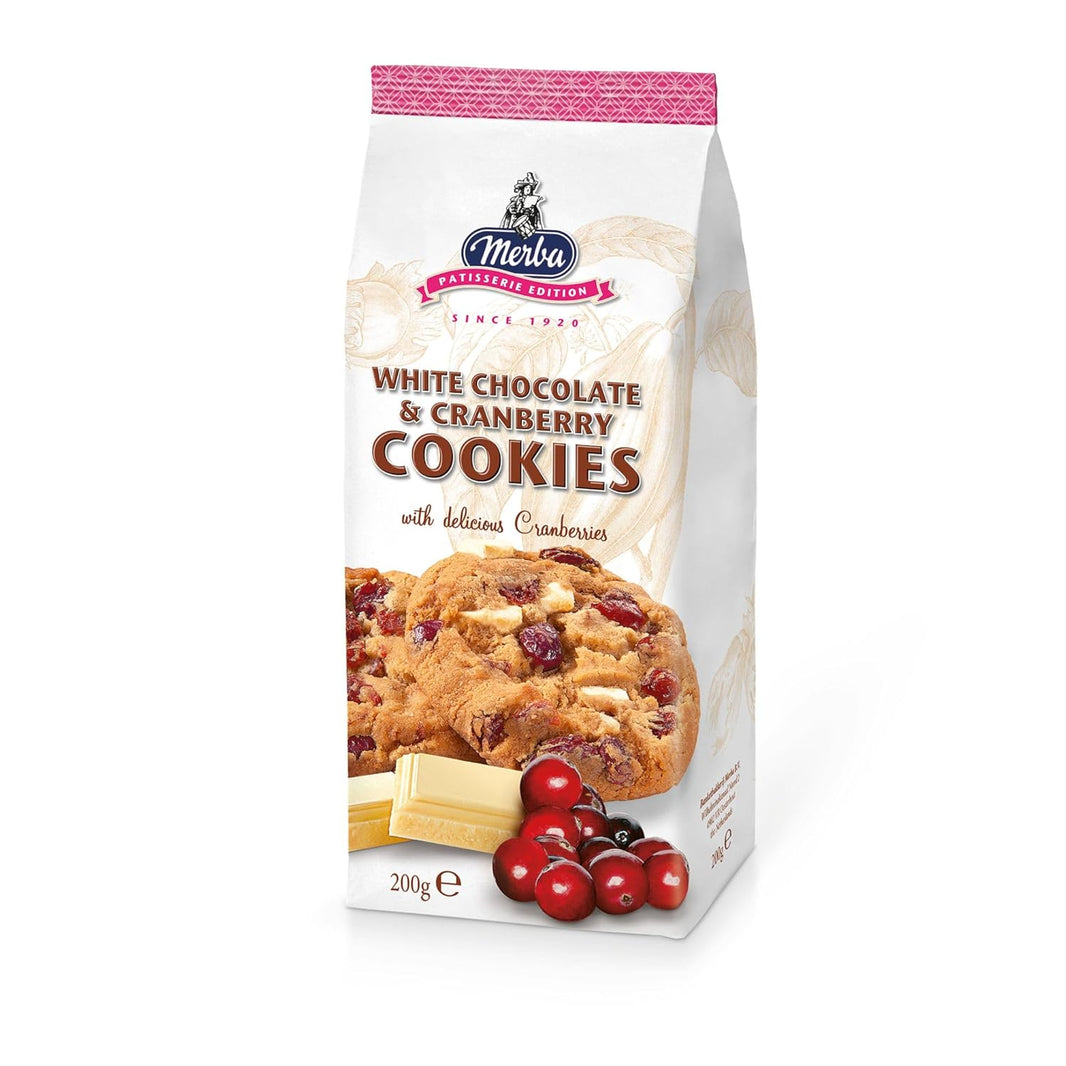 MERBA WHITE CHOCLATE AND CRANBERRY COOKIES 200 GM