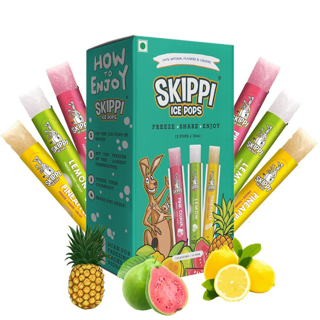 SKIPPI ICE POPS 12 POPS * 32 ML GUAVA LEMON PINEAPLE