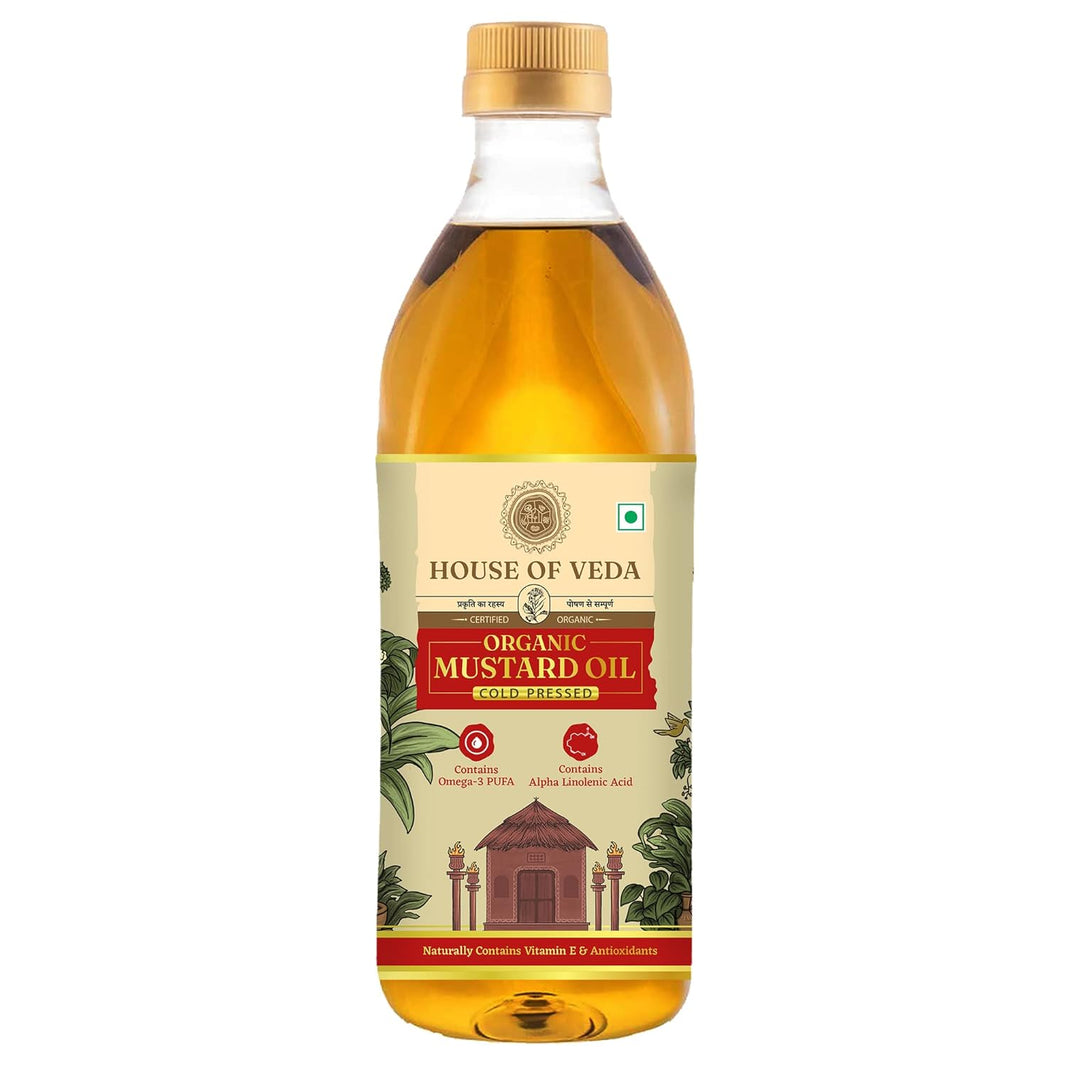 HOUSE OF VEDA ORGANIC MUSTARD OIL COLD PRESSED 1 LTR