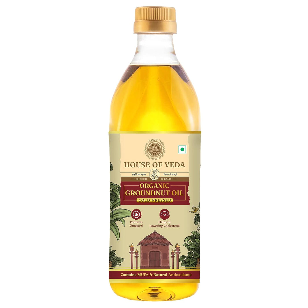 HOUSE OF VEDA ORGANIC GROUNDNUT OIL COLD PRESSED 1 LTR