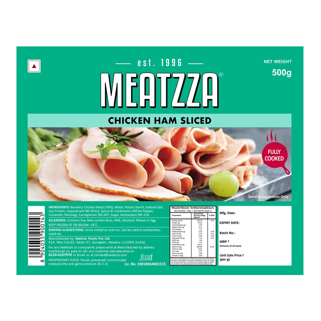 MEATZZA CHICKEN HAM SLICED 500 GMS