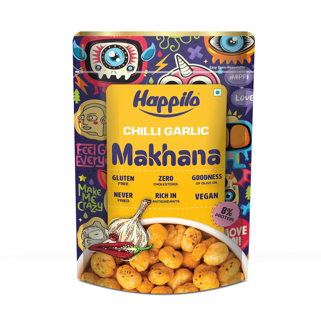HAPPILO CHILLI GARLIC MAKHANA 60 GM