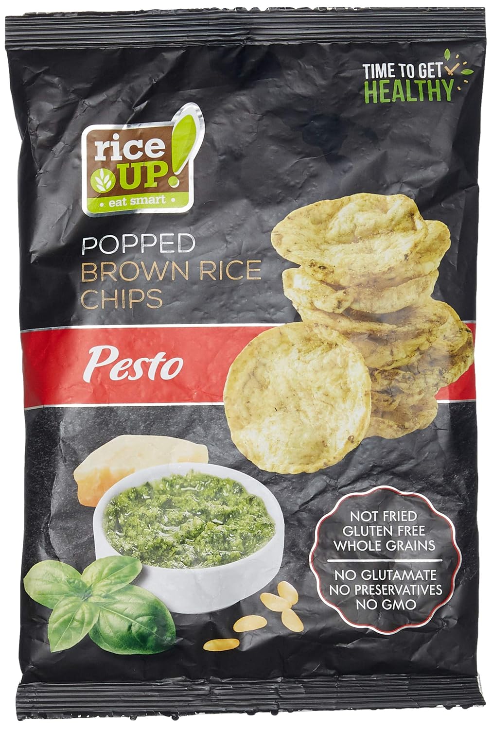 RICEUP BROWN RICE CHIPS PESTO 60G