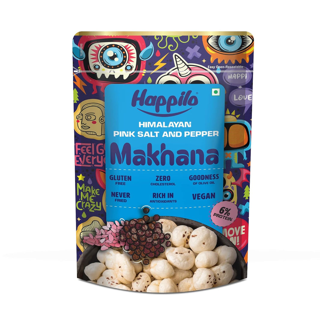 HAPPILO HIMALAYAN PINK SALT N PEPPER MAKHANA 60 GM