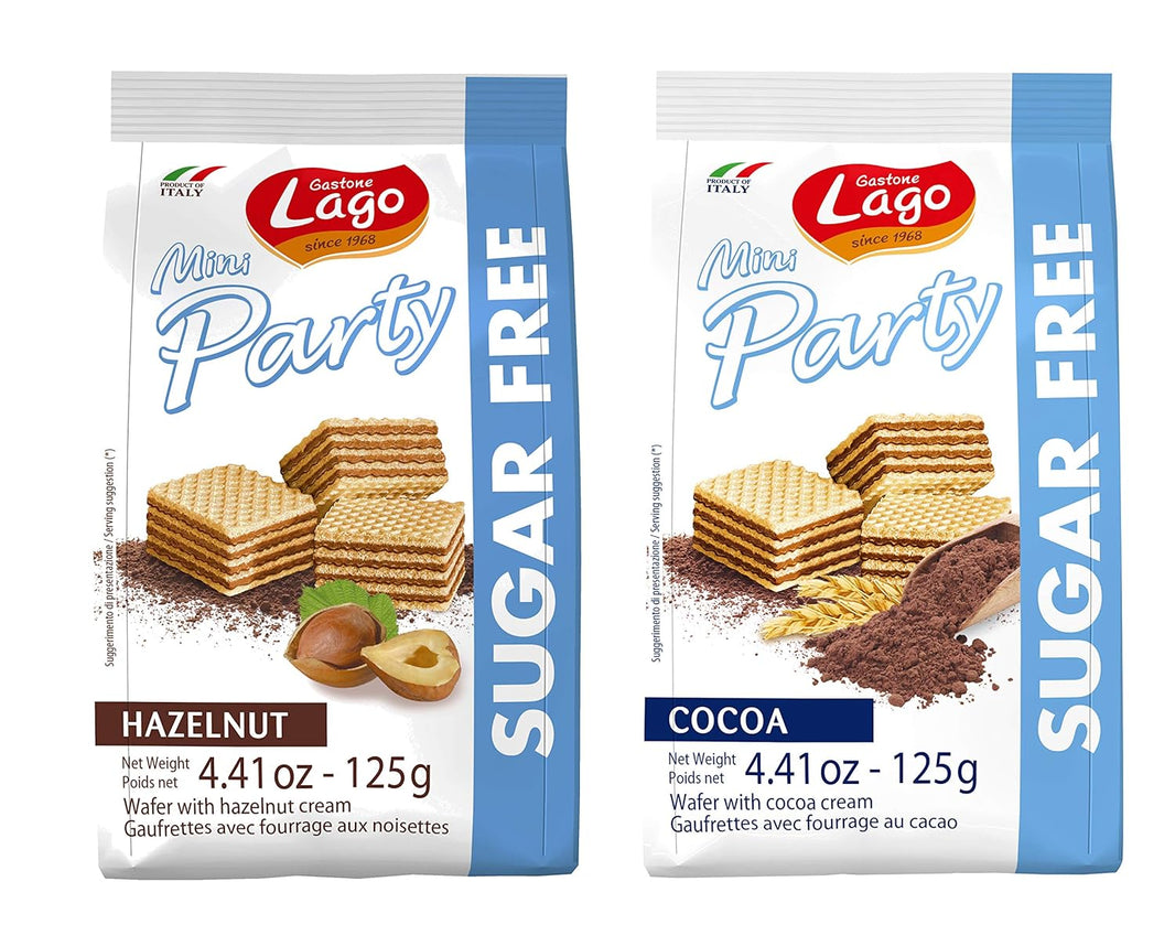 LAGO MINI PARTY WAFFERS HAZELNUT SUGAR FREE 125G