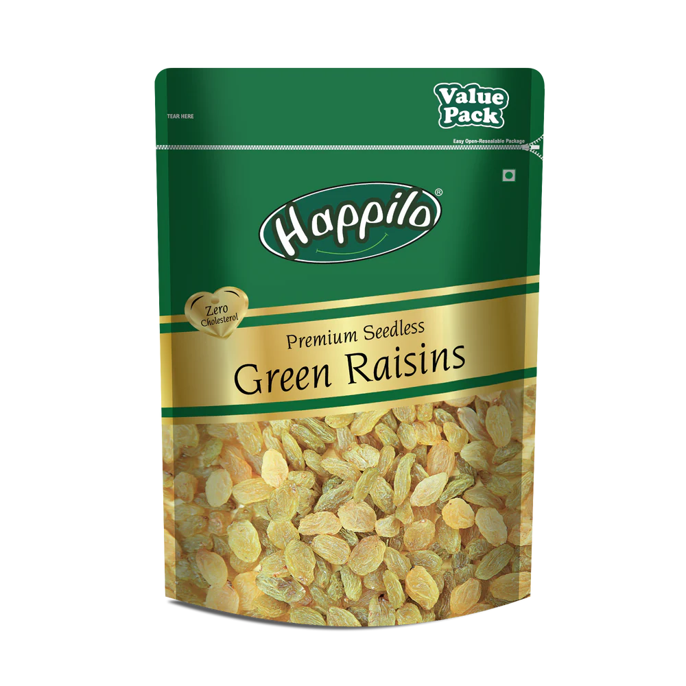 HAPPILO PREMIUM SEEDLESS GREEN RAISINS 250 GM