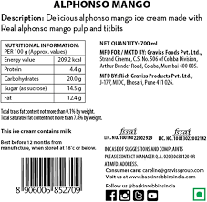 BASKIN ROBBIN ALPHONSO MANGO 700 ML - SuperMarcheStore