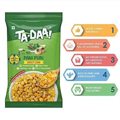 BOILED SWEET CORN KERNEL - SPICE UP WITH CHAT MASALA SEASONING, 225 G - SuperMarcheStore