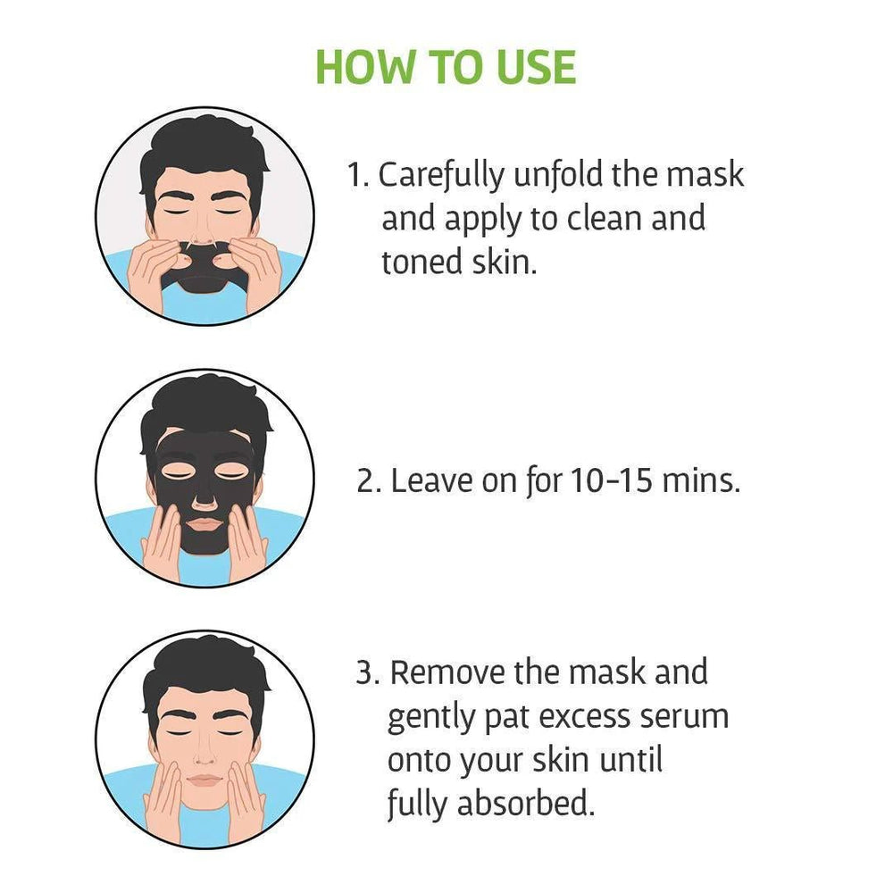 BOMBAY SHAVING COMPANY CHARCOAL FACE SHEET MASK 25G - SuperMarcheStore