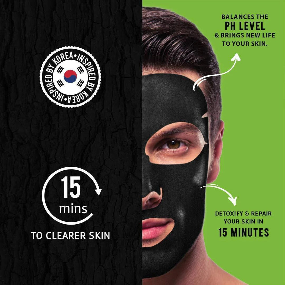 BOMBAY SHAVING COMPANY CHARCOAL FACE SHEET MASK 25G - SuperMarcheStore