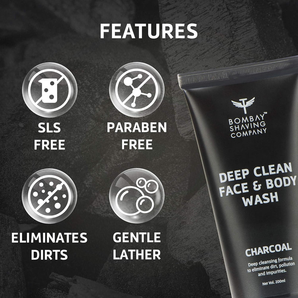 BOMBAY SHAVING COMPANY DEEP CLEAN FACE & BODY WASH CHARCOAL 200ML - SuperMarcheStore