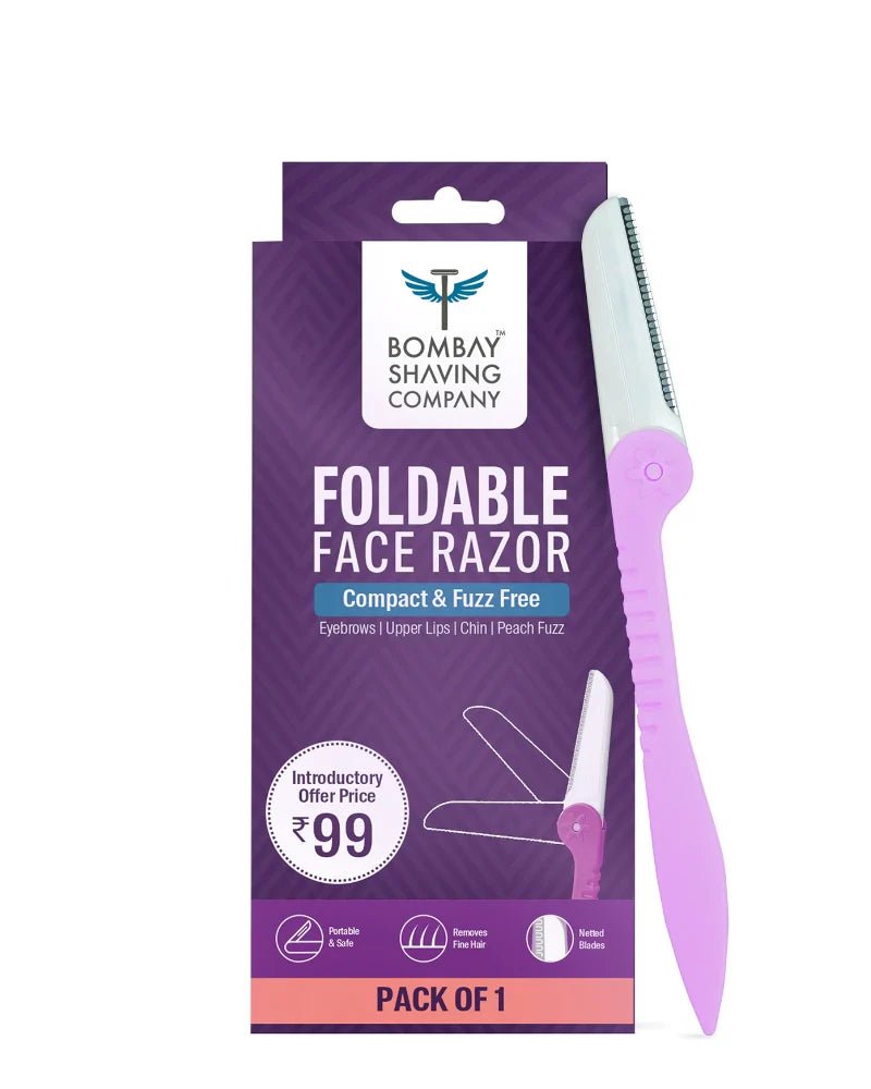 BOMBAY SHAVING COMPANY FOLDABLE FACE RAZOR COMPACT & FUZZ FREE 1N - SuperMarcheStore