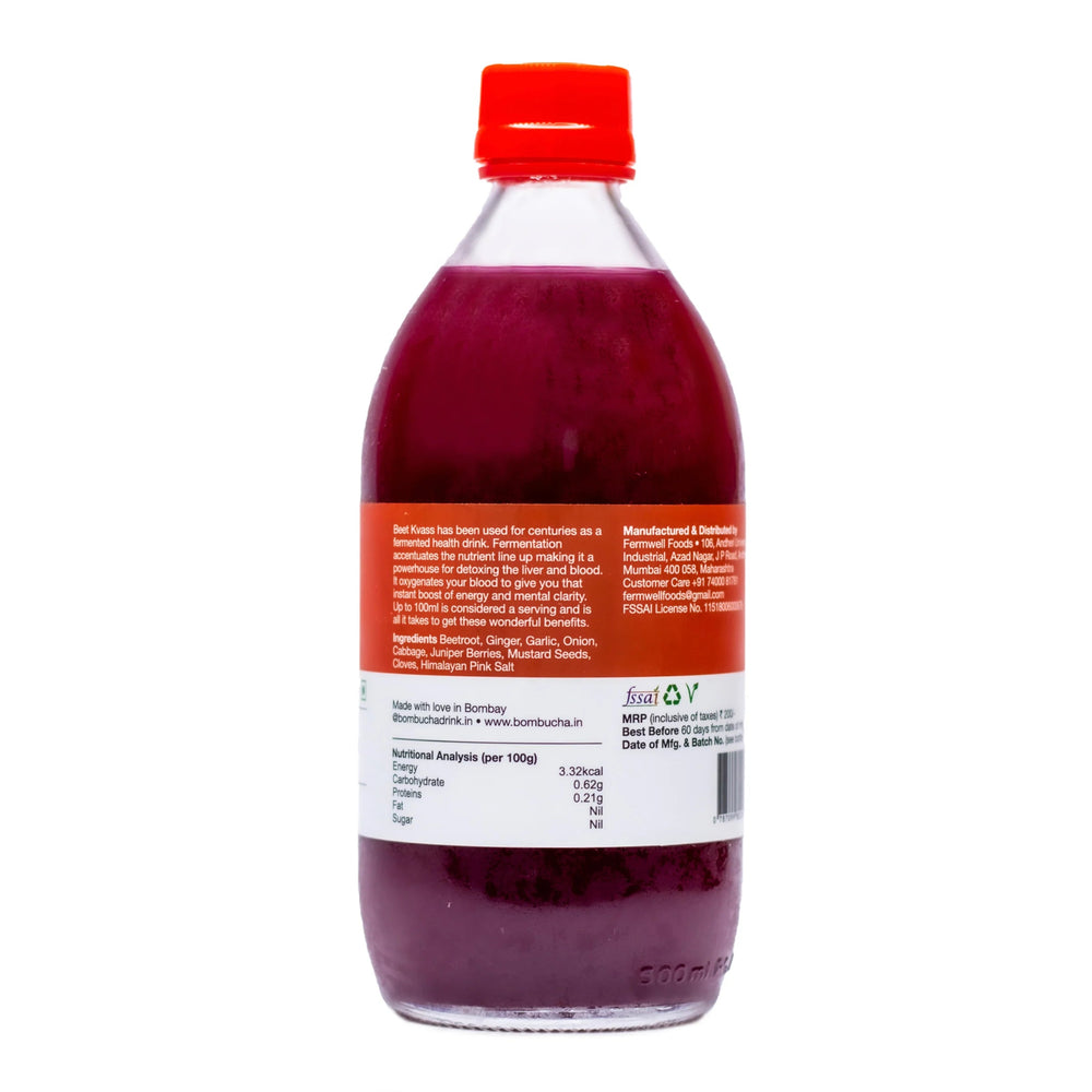 BOMBUCHA FERMANETED BEET KVASS TONIC 500ML - SuperMarcheStore