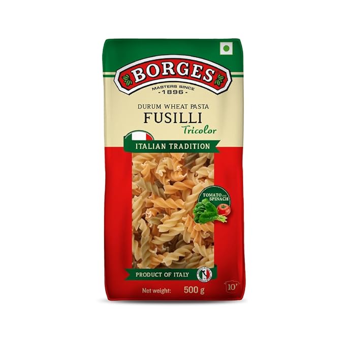 BORGES PASTA FUSILI TRICOLOR 500 GM - SuperMarcheStore