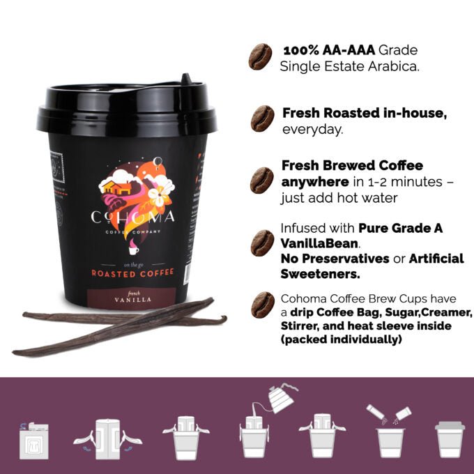 COHOMA ROASTED COFFEE ON THE GO FRENCH VANILA 24G - SuperMarcheStore