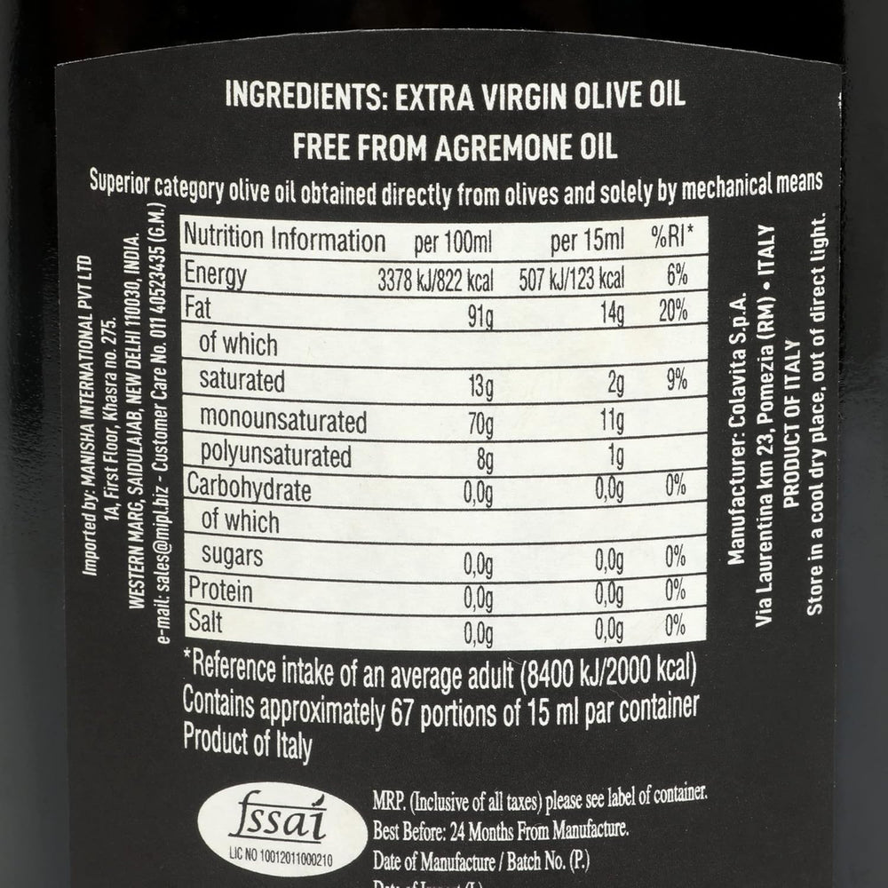 COLAVITA EXTRA VIRGIN OLIVE OIL, 1L - SuperMarcheStore