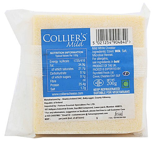 COLLIERS MILD WHITE MILD CHEDDAR 200 GM - SuperMarcheStore