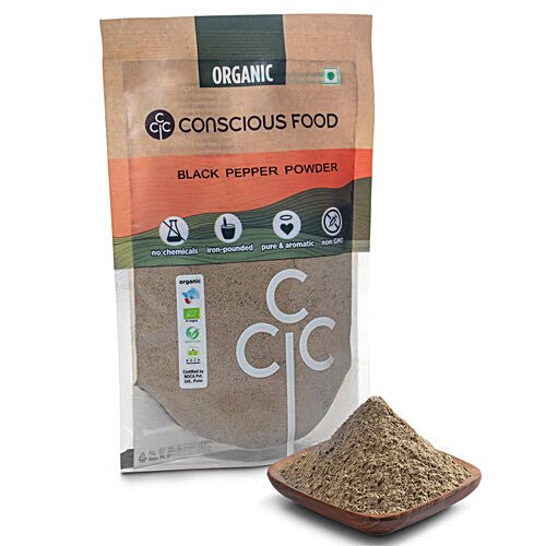 CONSCIOUS FOOD BLACK PEPPER WITH GRINDER 50 GM - SuperMarcheStore