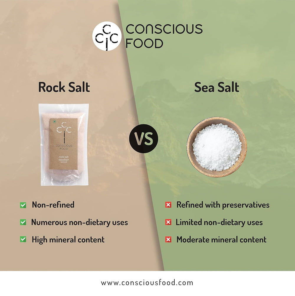 CONSCIOUS FOOD HIMALAYAN ROCK SALT SAIDHAV 1 KG - SuperMarcheStore