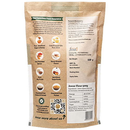 CONSCIOUS FOOD JOWAR ATTA 500g - SuperMarcheStore