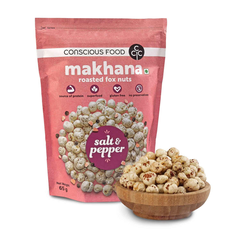 CONSIUOS FOOD MAKHANA SALT N PEPPER 65 GM - SuperMarcheStore