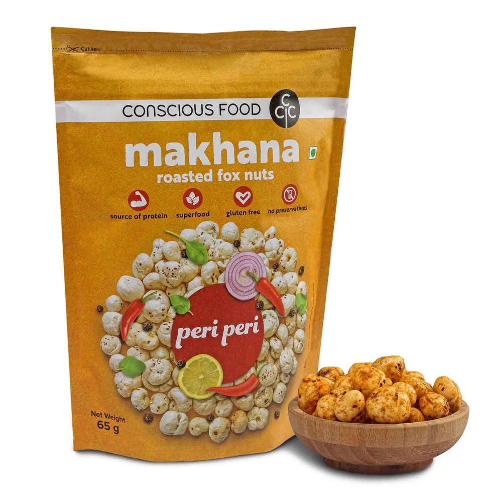 CONSIUOS FOOD ROASTED MAKHANA PERI PERI 65 GM - SuperMarcheStore