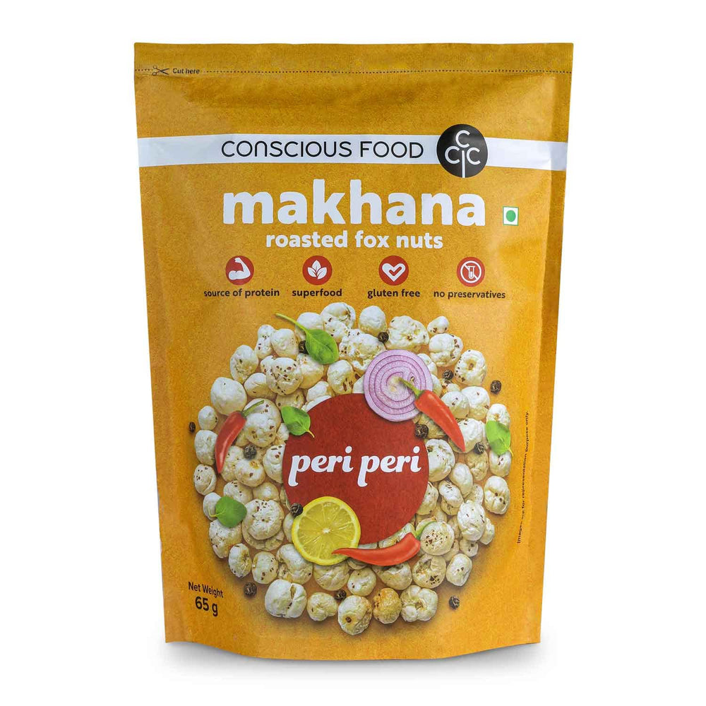 CONSIUOS FOOD ROASTED MAKHANA PERI PERI 65 GM - SuperMarcheStore