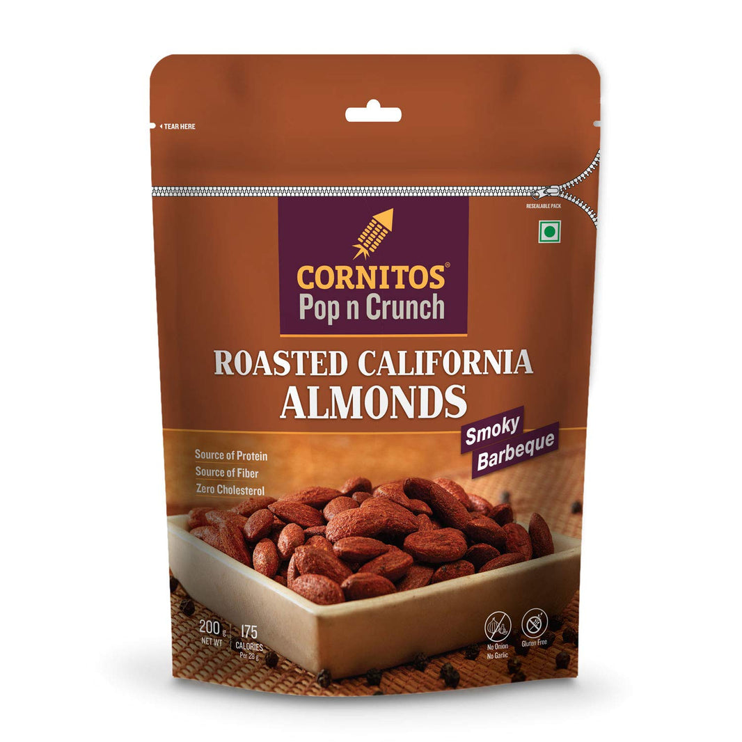 CORNITOS POP & CRUNCH ROASTED ALMOND SMOKY BBQ 200GM - SuperMarcheStore
