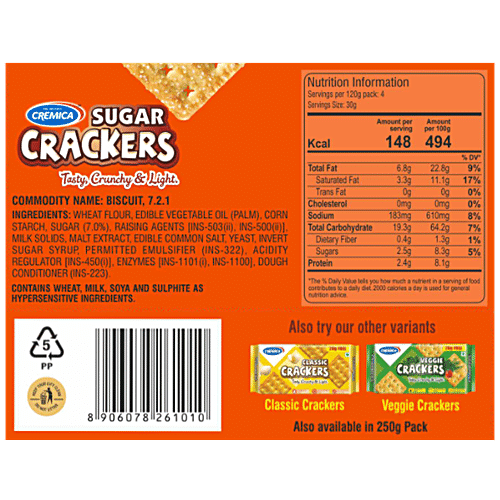 CREMIA SUGAR CRACKERS 120G - SuperMarcheStore