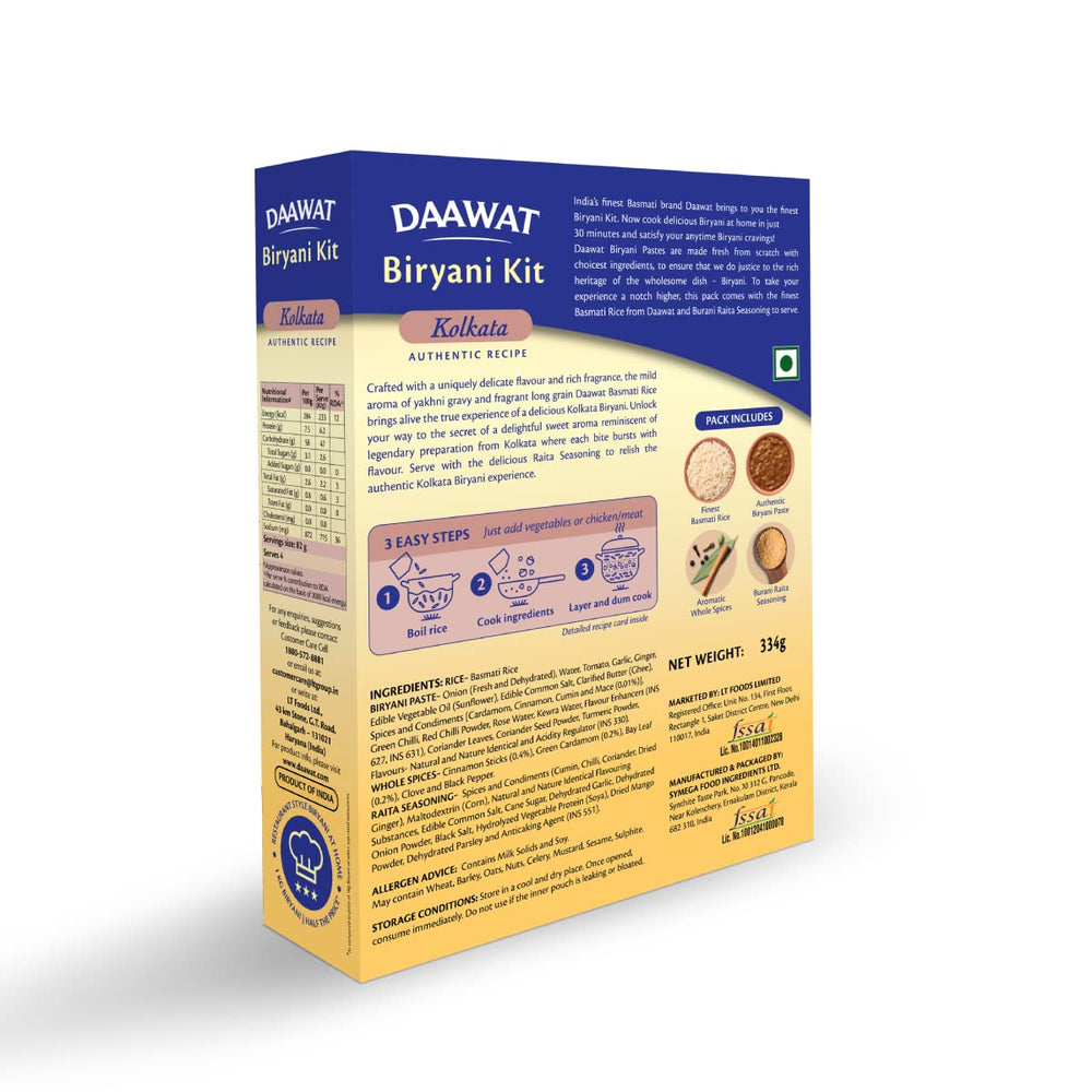 DAAWAT BIRYANI KIT KOLKATA AUTHENTIC RECIPE 334 GM - SuperMarcheStore