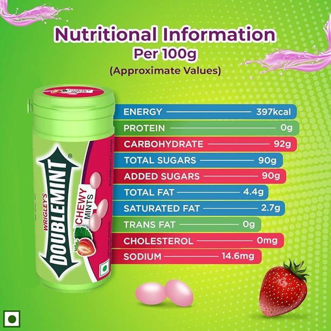 DOUBLEMINT CHEW MINTS STRAWBERRY 33.6G - SuperMarcheStore
